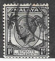 Malaya - Straight Settlements #217  1c black  George V (U) CV $0.25