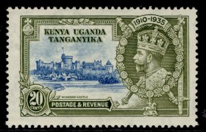 KENYA UGANDA TANGANYIKA GV SG124, 20c light blue & olive-green, M MINT.