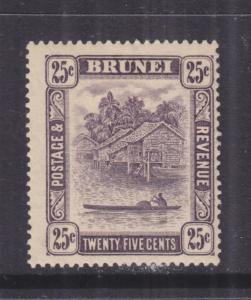 BRUNEI, 1933 Script CA, 25c. Slate Purple, lhm.