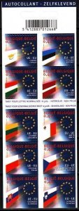 BELGIUM 2004 EUROPA: Adoption of 10 New EU Countries, Flags. BOOKLET Mint 65% FV