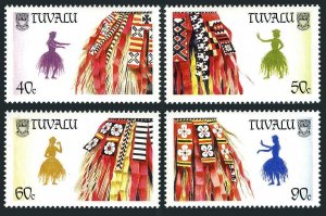 Tuvalu 515-518,519,MNH.Michel 536-539,Bl.39. Pandanus-leaf skirts.1989.