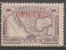 MEXICO O153, 40¢ OFFICIAL, MAP OF MEXICO. MINT, NEVER HINGED. VF.