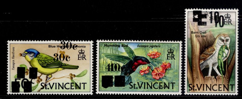 ST. VINCENT QEII SG380-382, birds 1973 set, M MINT. DOUBLE OPTS