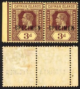 Cayman Is SG45as 3d Pair Opt SPECIMEN m/m (some toning)