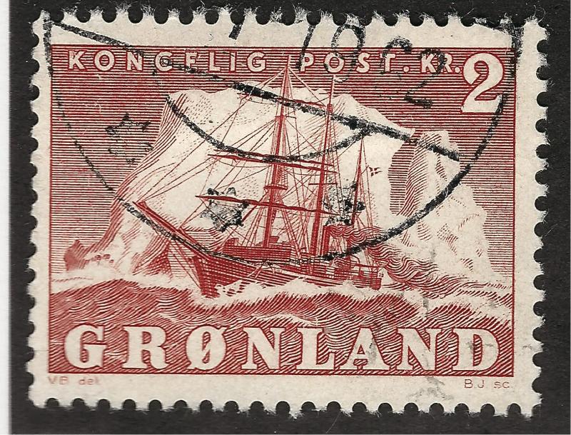 Greenland 1950 Sc #37 Used F-VF Cat $2.75...Quality Bargain!