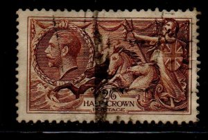Great Britain Sc 222 1934 2/6d  brown George V & Seahorse stamp used