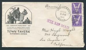 1943 Town Tavern - McPherson, Kansas to Los Angeles, California - illustrated