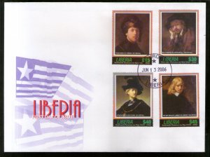 Liberia 2006 Rembrandt Paintings Art Sc 2403-6 FDC # 9574