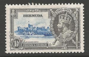 BERMUDA SG95m 1935 SILVER JUBILEE 1/= BIRD BY TURRET MTD MINT