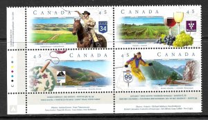 CANADA 1997 Scenic Highways Se-tenant Plate Number Block Sc 1653a MNH