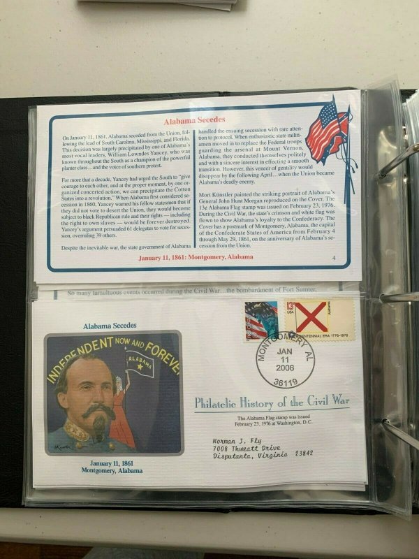 Philatelic History Civil War cover alabama SECEDES 