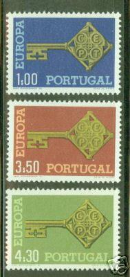 PORTUGAL Scott 1019-21 MH* Europa 1968 set