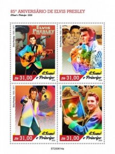 St Thomas - 2020 Elvis Presley Anniversary - 4 Stamp Sheet - ST200614a