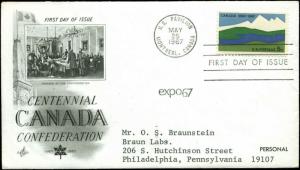 US FDC #1324 Artcraft Atlas Chem Cachet US Pavilion, Montreal, Canada EXPO 67