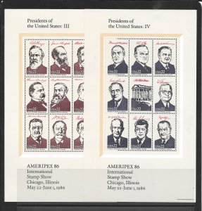 U.S. #2216-19 AMERIPEX SHEETS FACE + 10%