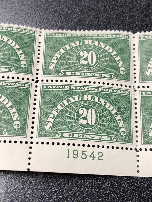 US QE3 Special Handling Plate Block Of 6 Extra Fine Mint Never Hinged