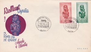 Rio Muni # 22-23, Mother & Child, First Day Cover