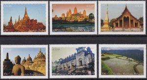 569a-f United Nations Vienna 2015 World Heritage Booklet Singles MNH