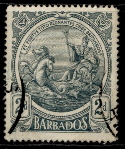 BARBADOS GV SG184, 2d grey, FINE USED. Cat £42.