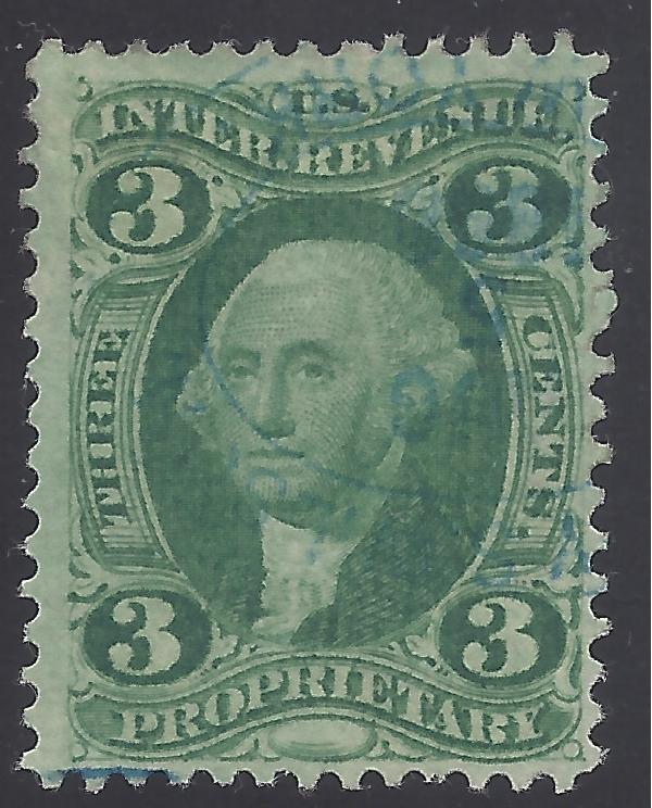 R18 3c US Internal Revenue-George Washington Proprietary 