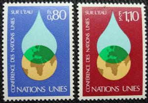 UN Geneva #65-66 MNH 2 Singles UN Water Conf., SCV $1.30 L10