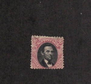 KAPPYSSTAMPS USA #122 1869 90c LINCOLN UNUSED WITH PARTIAL GUM THINNED w11793