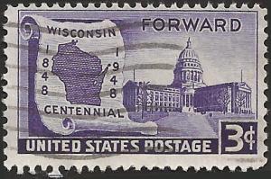 # 957 USED WISCONSIN STATEHOOD 100TH ANNIV.