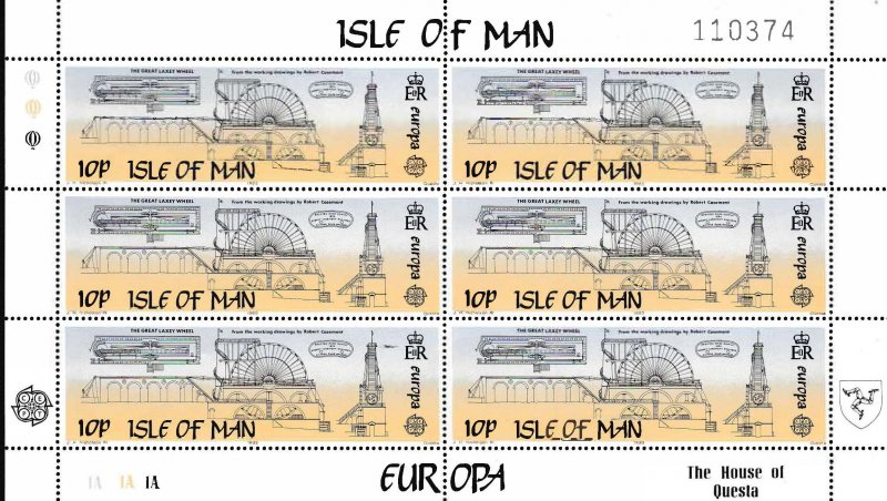 Isle Of Man 1983 Europa Sheets of Six (6) Scott 244-245 VF/NH/(**) Architecture