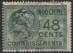 FRENCH INDO-CHINA 1911 48c CONNAISSEMENTS REVENUE w PERFIN VFU