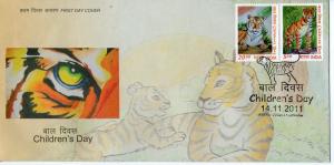 India 2011 Children´s Day Tiger Cub Animals Wild Life FDC 