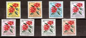 EL SALVADOR 1960 FLOWERS YV 664-7 AE 170-3 MNH