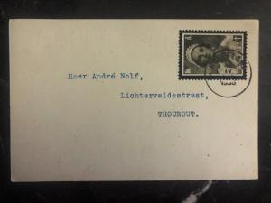 1936 Roeselare Belgium Philatelic Postcard Cover To Thourout Queen Astrid Stamp