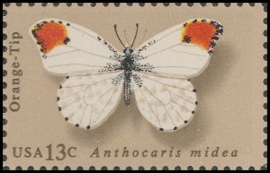 US 1715 Butterfly Orange-Tip 13c single (1 stamp) MNH 1977