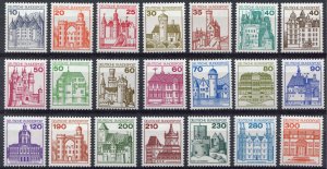 Germany 1977-82 Definitfives, Castles  (21v Cpt) MNH CV$30+