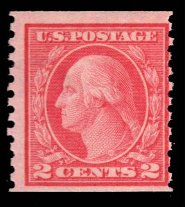 US STAMPS # 454 COIL SINGLE MINT OG NH 2 PF CERTS LOT #93056