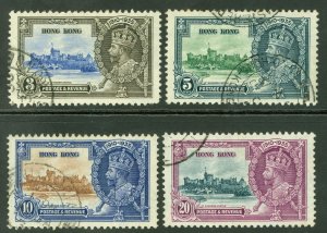 SG 133-136 Hong Kong 1935 Silver Jubilee set of 4. Very fine used