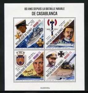 GUINEA 80th ANN OF THE NAVAL BATTLE OF CASABLANCA SHEET MINT NEVER HINGED