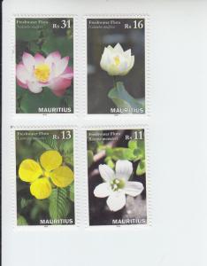 2016 Mauritius Water Flora (4) (Scott 1157-60) MNH