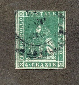 Tuscany - Sc# 14 Used / wmk 184 (crease) - Back stamped     -     Lot 0124014