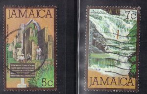 JAMAICA SCOTT #468,470,  5c,7c  USED 1979-80   SEE SCAN