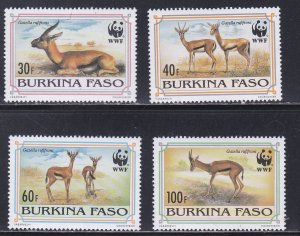 Burkina Faso # 970-973, WWF Gazella Rufifrons, Mint NH, 1/2 Cat.