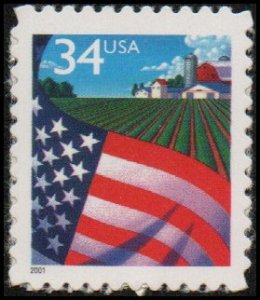 United States 3470 - Mint-NH - 34c Flag Over Farm (2001) (cv $1.00)