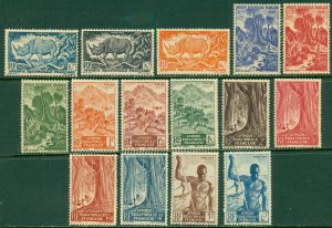 FRENCH EQUATORIAL AFRICA 166-180 Short Set MNH CV $14.00 BIN $7.75