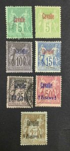 MOMEN: FRENCH COLONIES IN CAVALLE SC #1-6,8 1893 USED / 1 MINT OG H LOT #62648