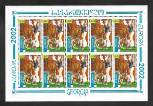 SE)2002 GEORGIA CIRCUS SERIES, EUROPE BROADCAST, SOUVENIR SHEET, MNH