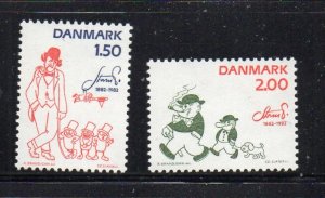 Denmark Sc 728-9 1982 Petersen Cartoonist stamp set mint NH