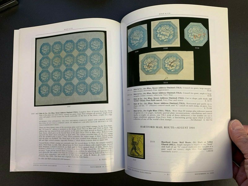 U.S. Stamps Issued Before July 1845, Robert A. Siegel, Sale #868, Nov. 14, 2003