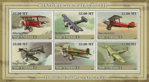 Aviation Golden Age History Sov. Sheet of 6 Stamps MNH