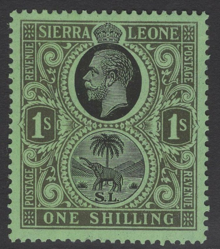 SIERRA LEONE SG143 1925 1/= BLACK/EMERALD MTD MINT