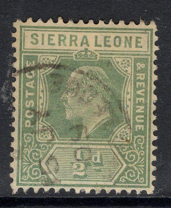 SIERRA LEONE SG99 1907 ½d GREEN USED 